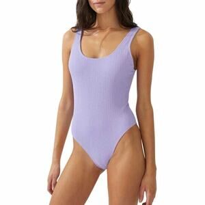 Body By Cotton On One Piece Swimsuit Ariel Purple Crinkle Size XL
